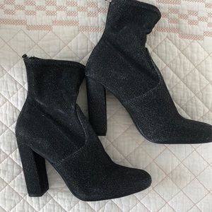 Black Glitter Booties